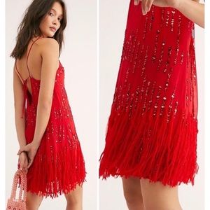 New $168 Free People Crystal Clear Large Red